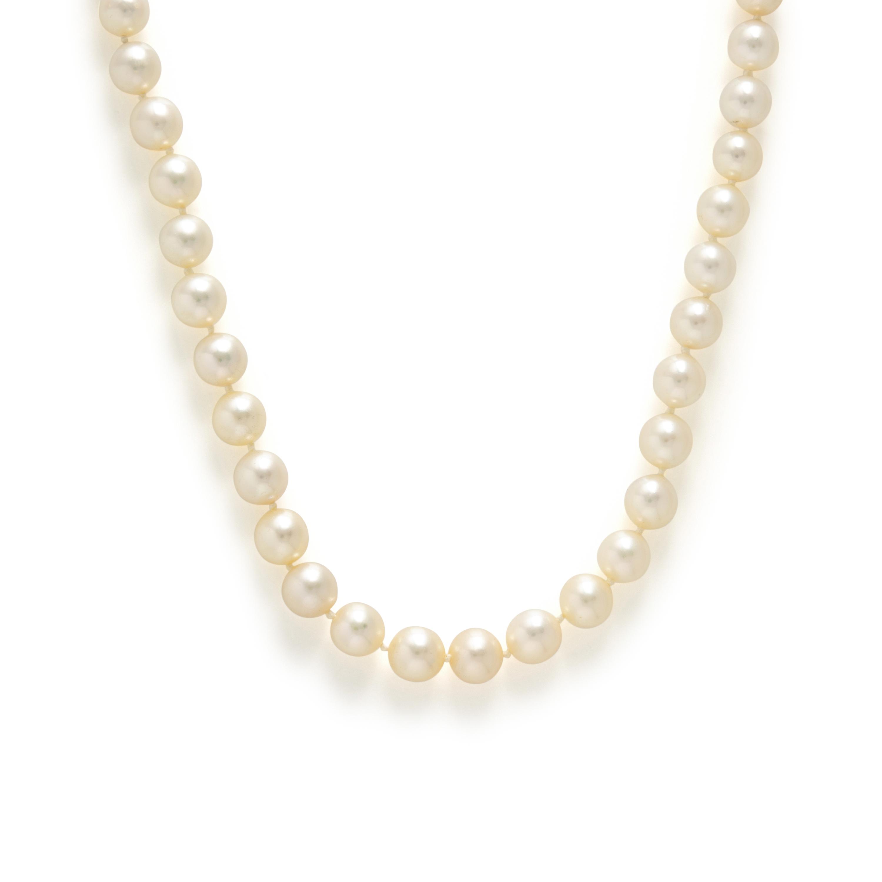 Cultured Pearl and Sapphire Necklace