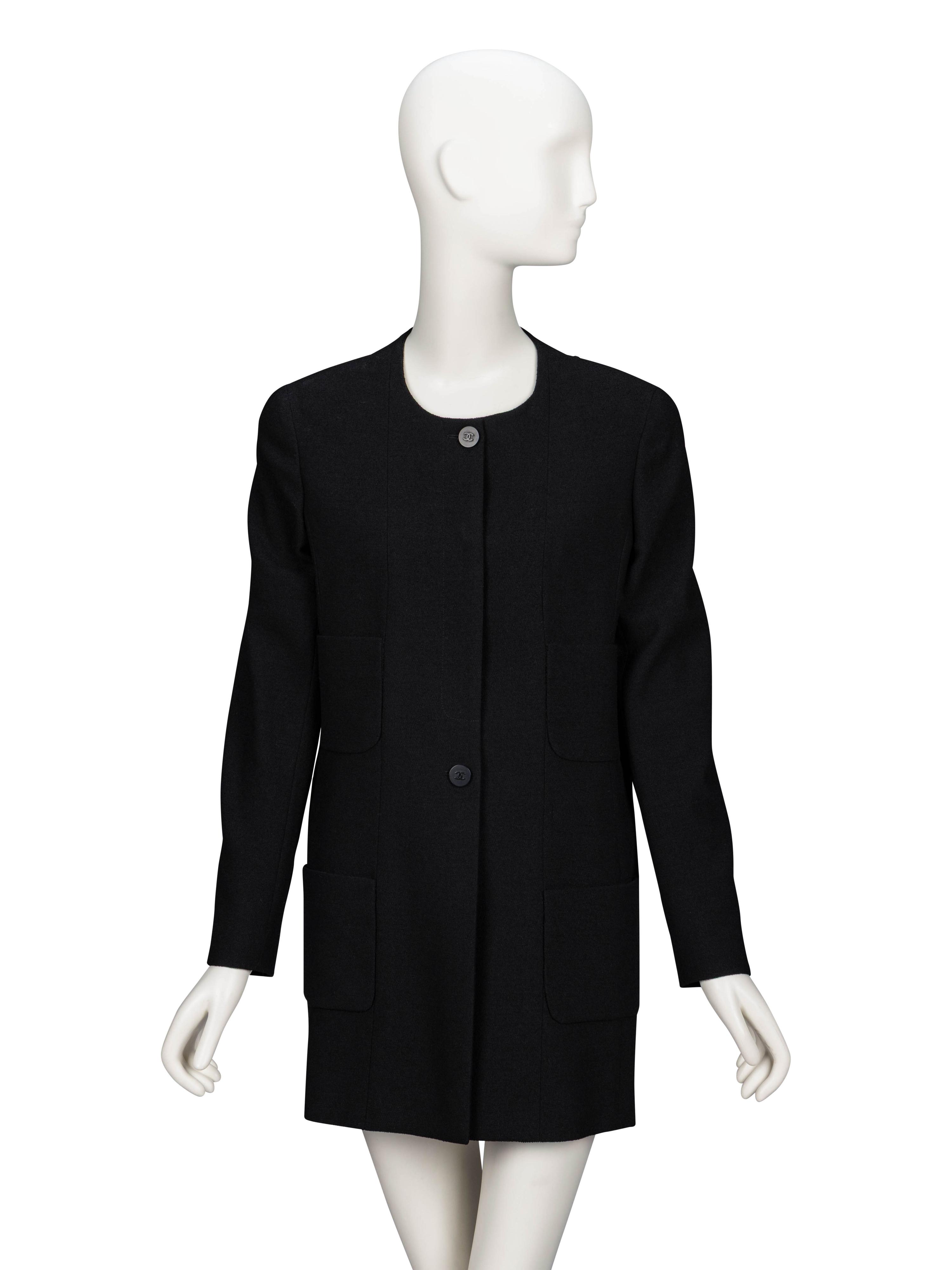 Chanel, Black Crêpe Cardigan Jacket