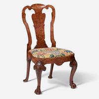 A George I carved and veneered burl walnut side chair circa 1720