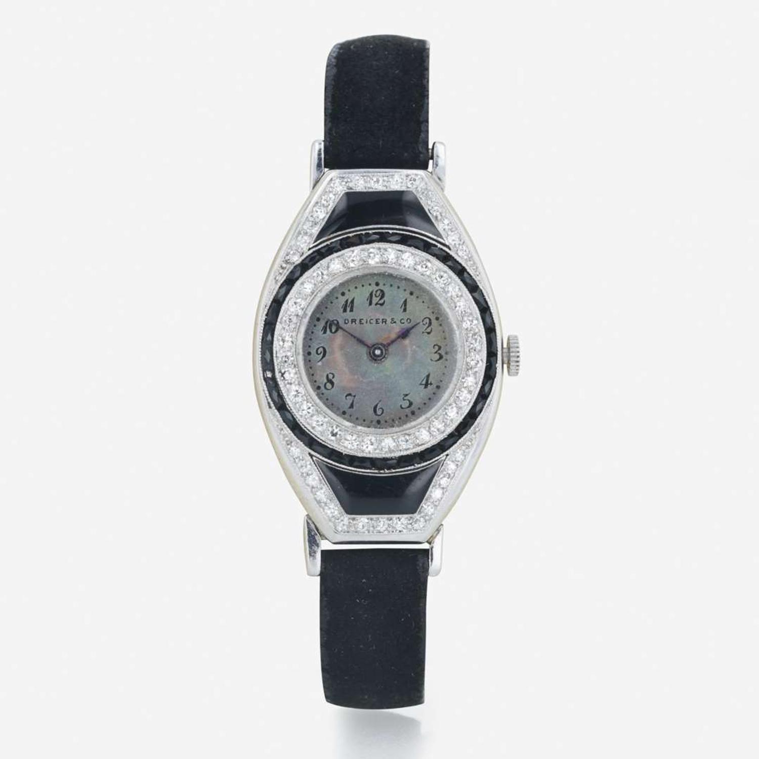 A Lady's Art Deco Dreicer & Co. Strap Watch