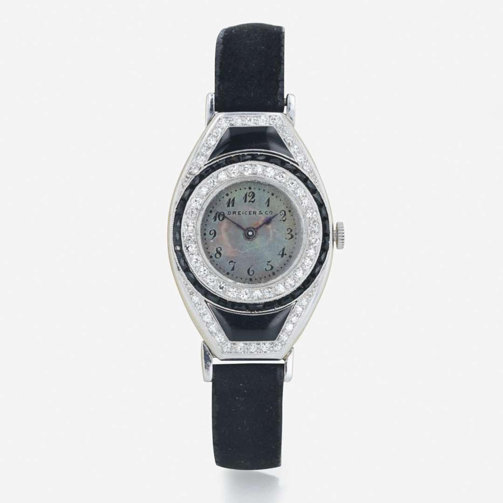 A Lady's Art Deco Dreicer & Co. Strap Watch