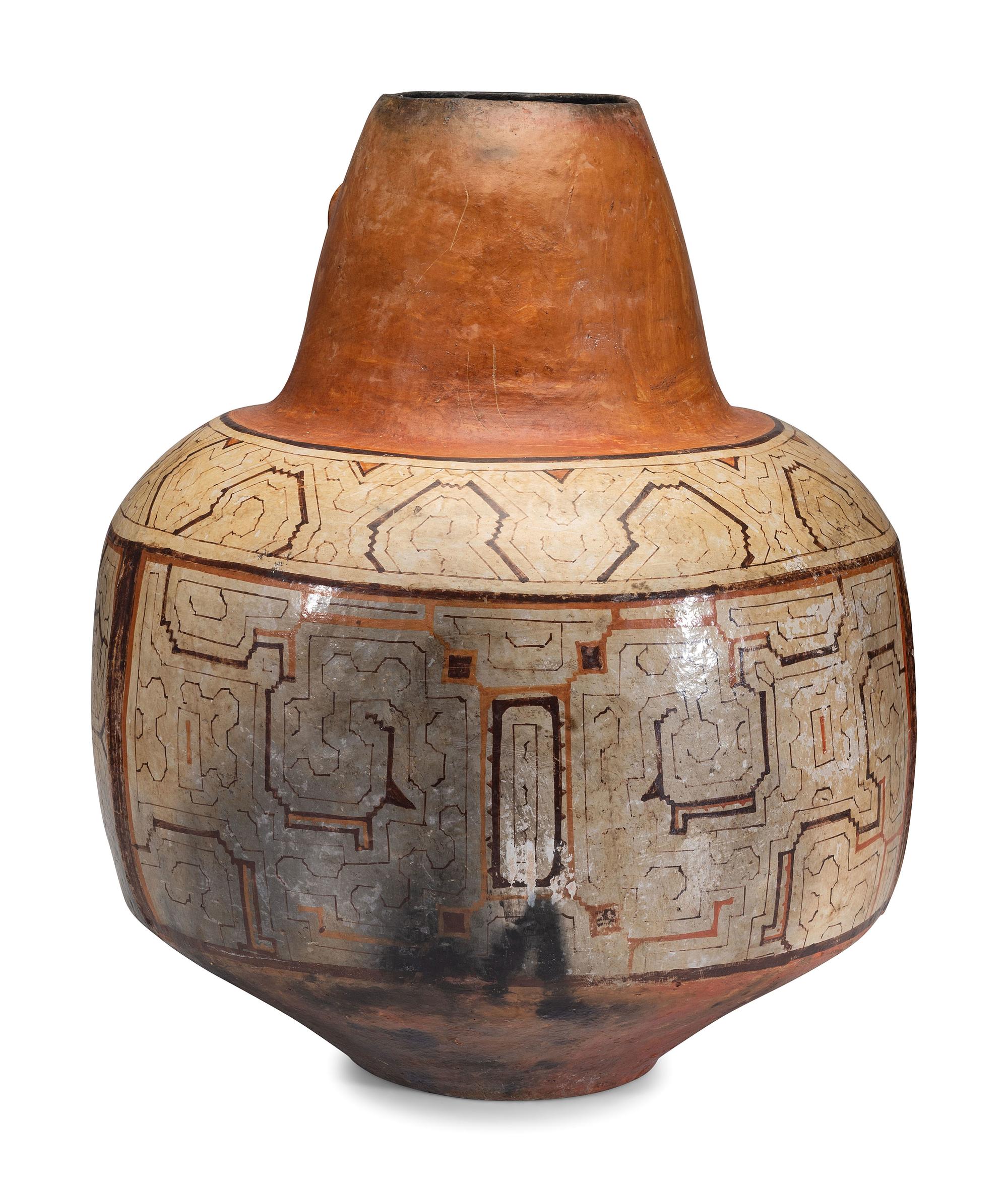 Peruvian Shipibo Figural Pottery Jar