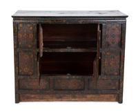 A Tibetan Lacquered and Tooled Pigskin Hall Chest — 20TH CENTURY