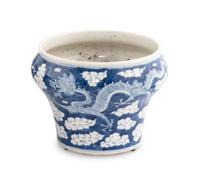 Three Chinese Blue and White Porcelain Planters