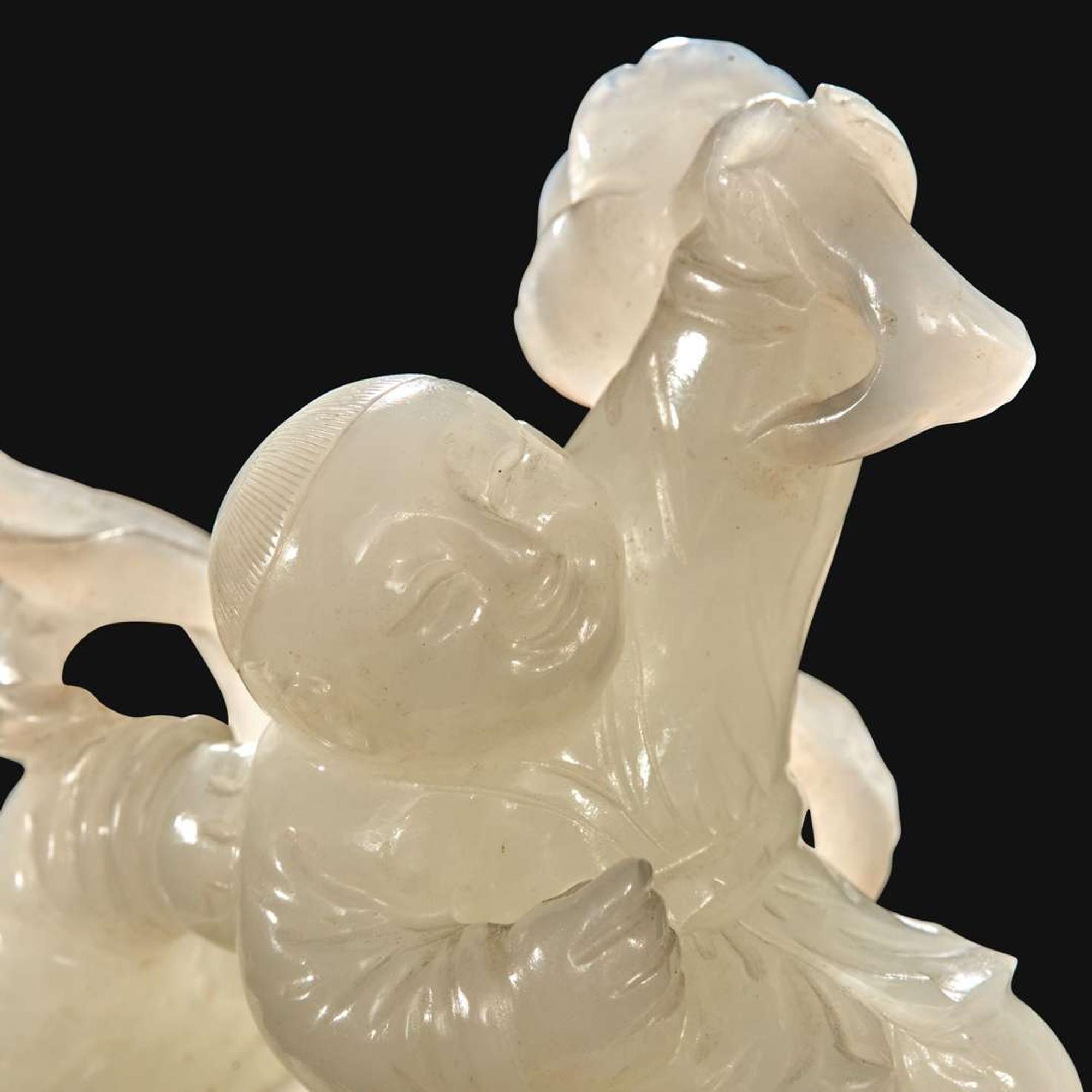 A Chinese carved white jade "Boys" vase and cover Qing Dynasty, 18th/early 19th Century