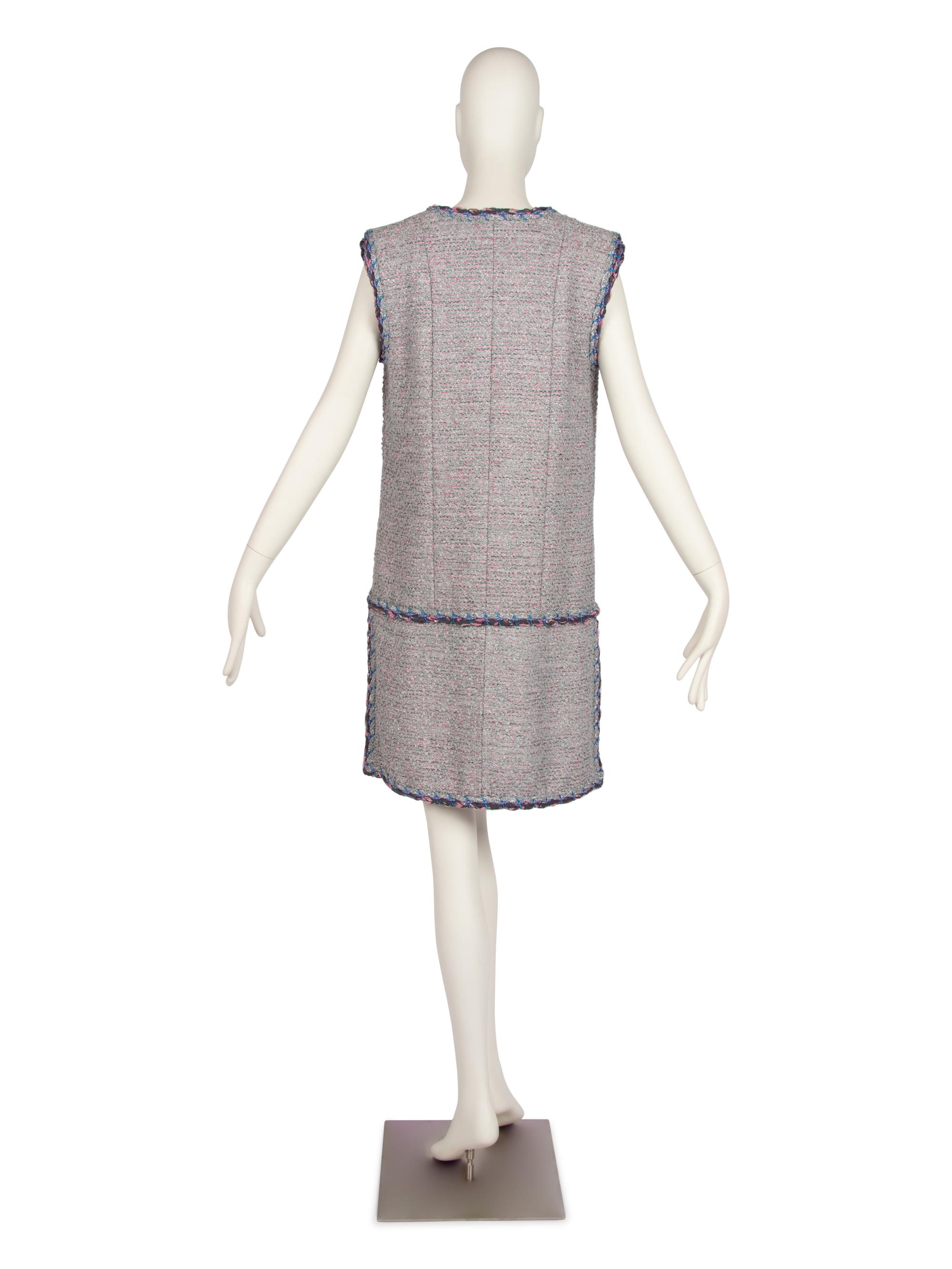 Chanel Silver Tweed Dress, 2010s