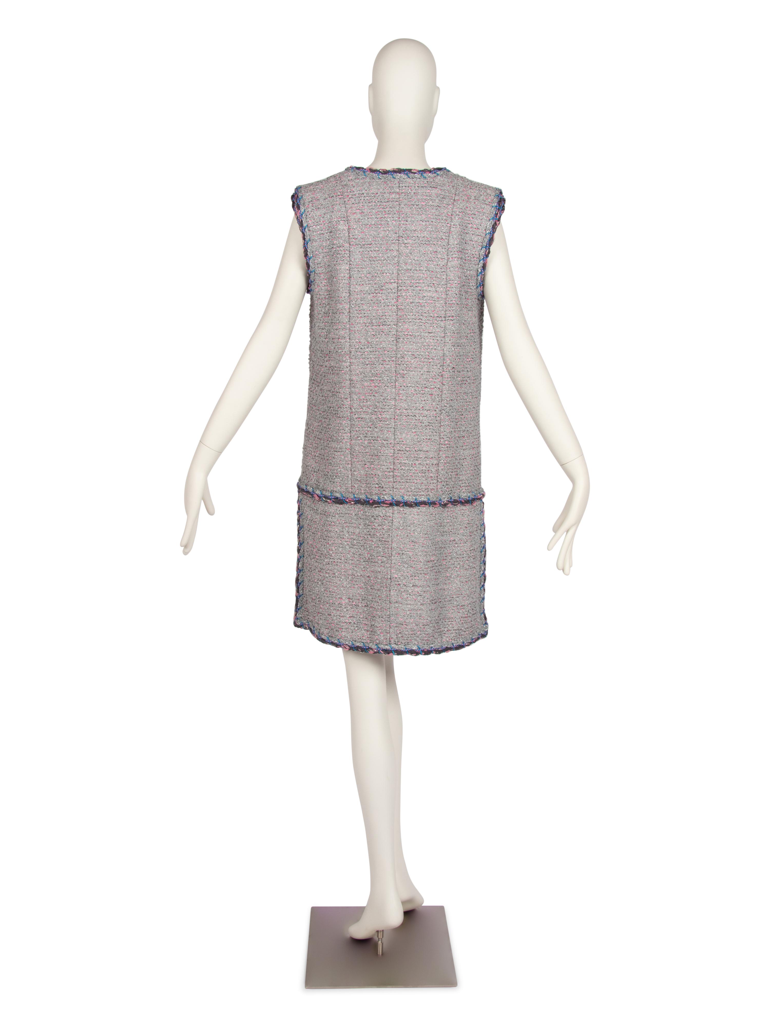 Chanel Silver Tweed Dress, 2010s
