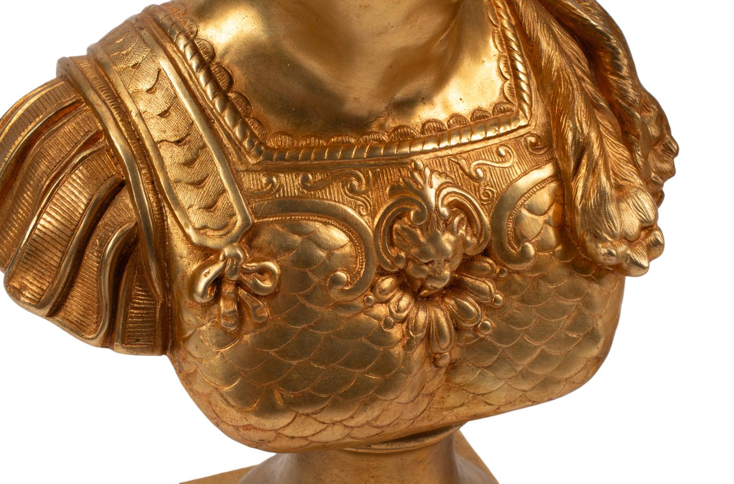 A Pair of French Gilt Bronze Busts