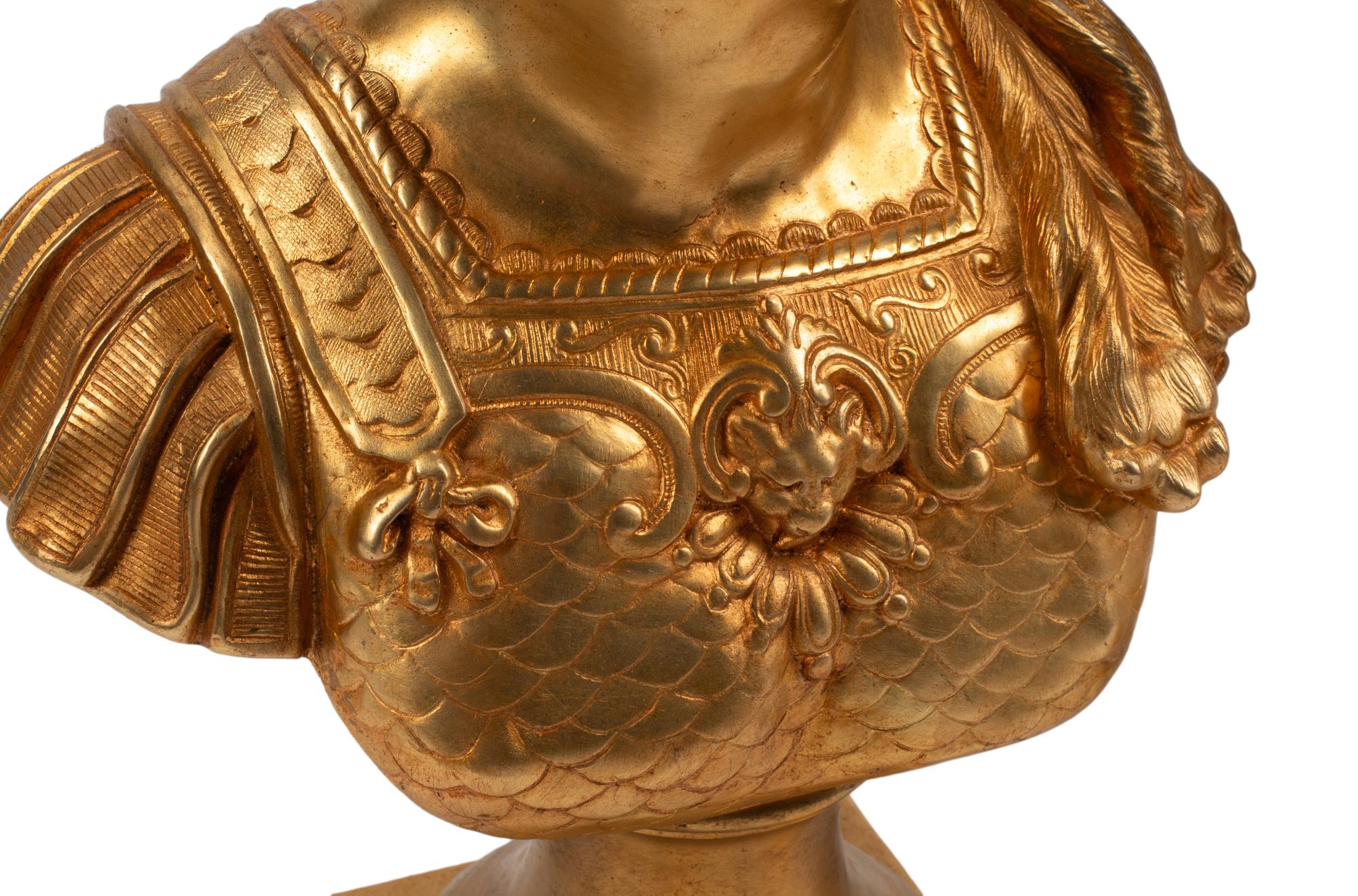 A Pair of French Gilt Bronze Busts