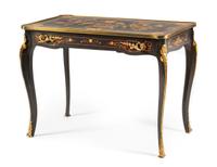 A Louis XV Style Marquetry Lady's Writing Table Height 29 x width 40 x depth 22 1/2 inches. — 20TH CENTURY