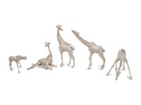 A Group of Five Patrick Mavros Silver Giraffes