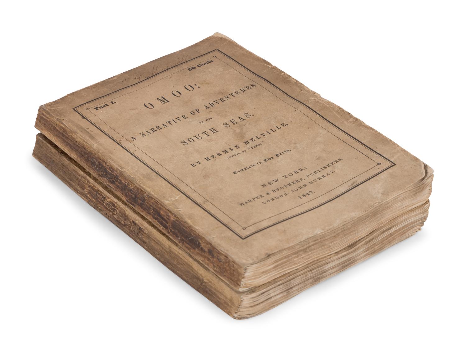 MELVILLE, Herman (1819-1891). Omoo: A Narrative of Adventures in the South Seas . New York & London: Harper & Brothers, John Murray, 1847.