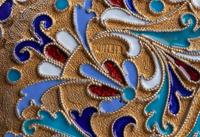 A Russian Silver-Gilt and Enamel Cigarette Case