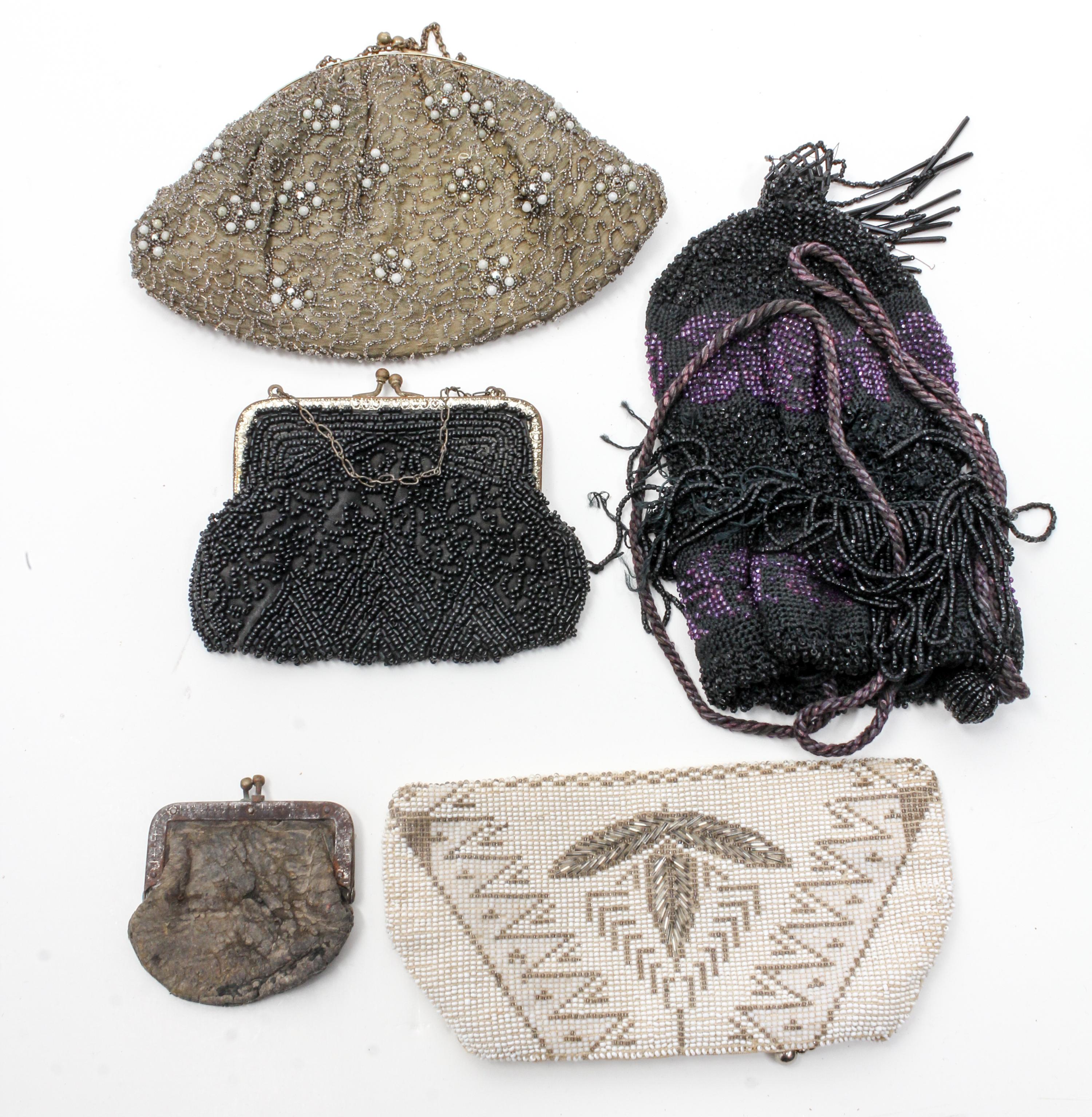 A Collection of Nine Vintage Beaded Handbags Width of widest 7 inches. — FIRST HALF 20TH CENTURY