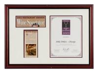 A Group of Nine Dining Awards and Honors Formerly Displayed at Mike Ditka’s Restaurant