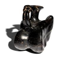 A Greek Black-Glazed Figural Askos