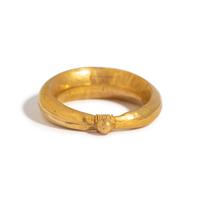 A Roman Gold and Garnet Cabochon Finger Ring