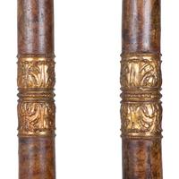 A Pair of Italian Painted and Parcel Gilt Pilasters — 18TH/19TH CENTURY