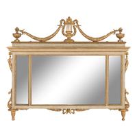 An Italian Neoclassical White Painted and Giltwood Mirror