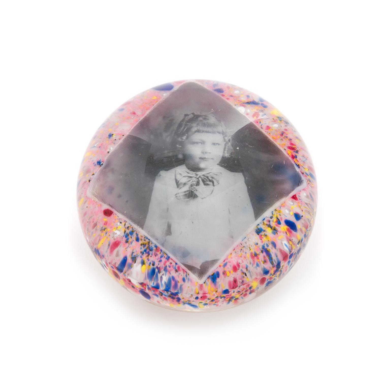 An Antique Photo Paperweight Diameter 3 inches
