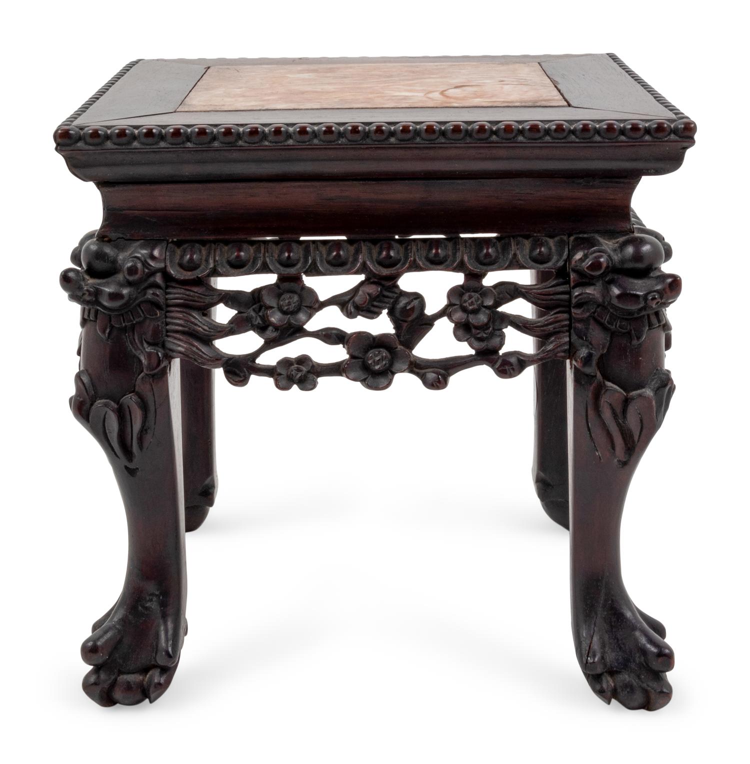 Three Chinese Carved Hardwood Stands