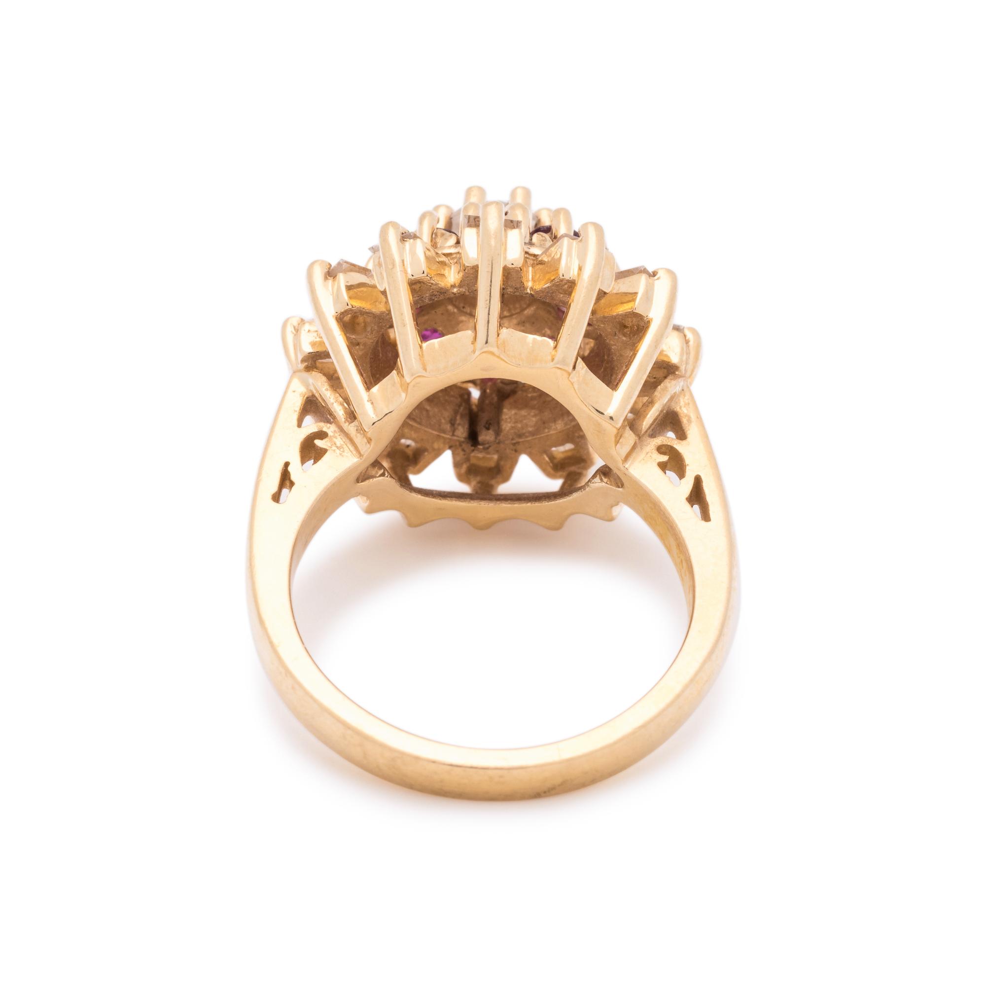 DIAMOND AND GEMSTONE RING