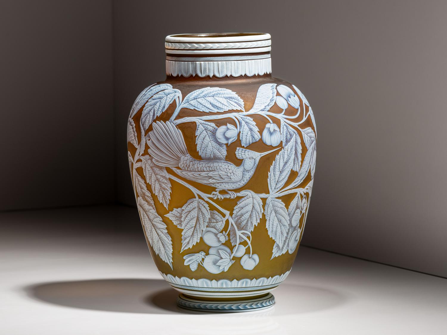 A Thomas Webb and Sons Cameo Glass Vase