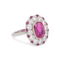PINK SAPPHIRE AND DIAMOND RING