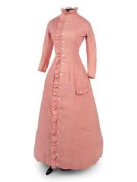 Two Printed Cotton Dresses, and One Blouse, 1870-80s