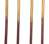 Four Italian Painted and Parcel Gilt Processional Poles