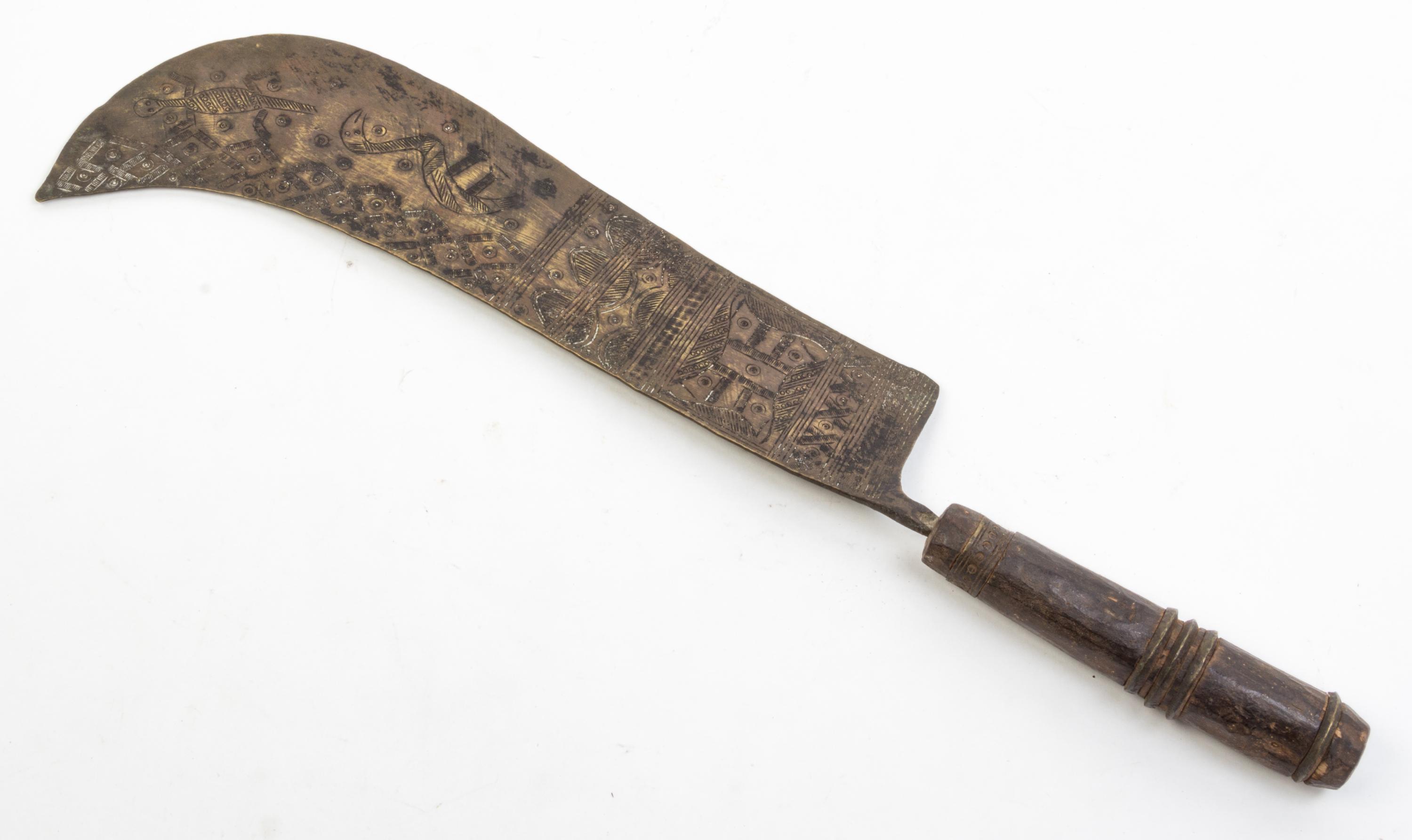 Two Decorative Metal Blades Height of tallest 26 1/2 inches.