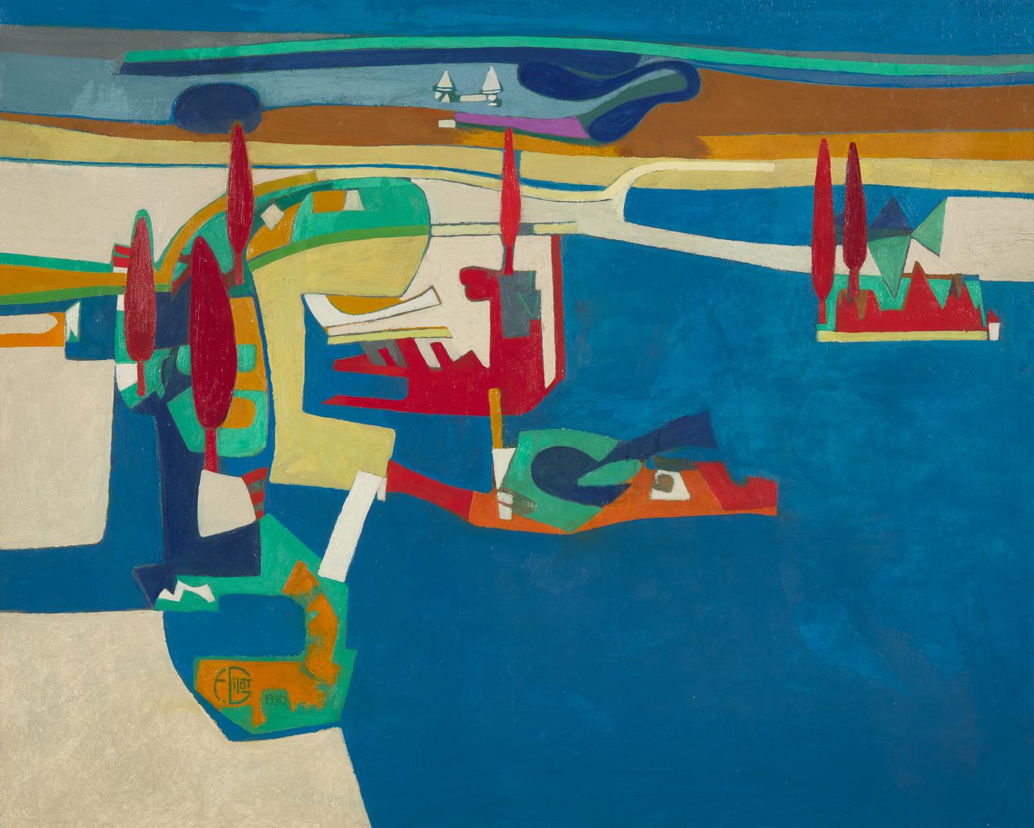 Françoise Gilot (French, 1921-2023) — Mission Bay (Coastal View), c. 1979-1980