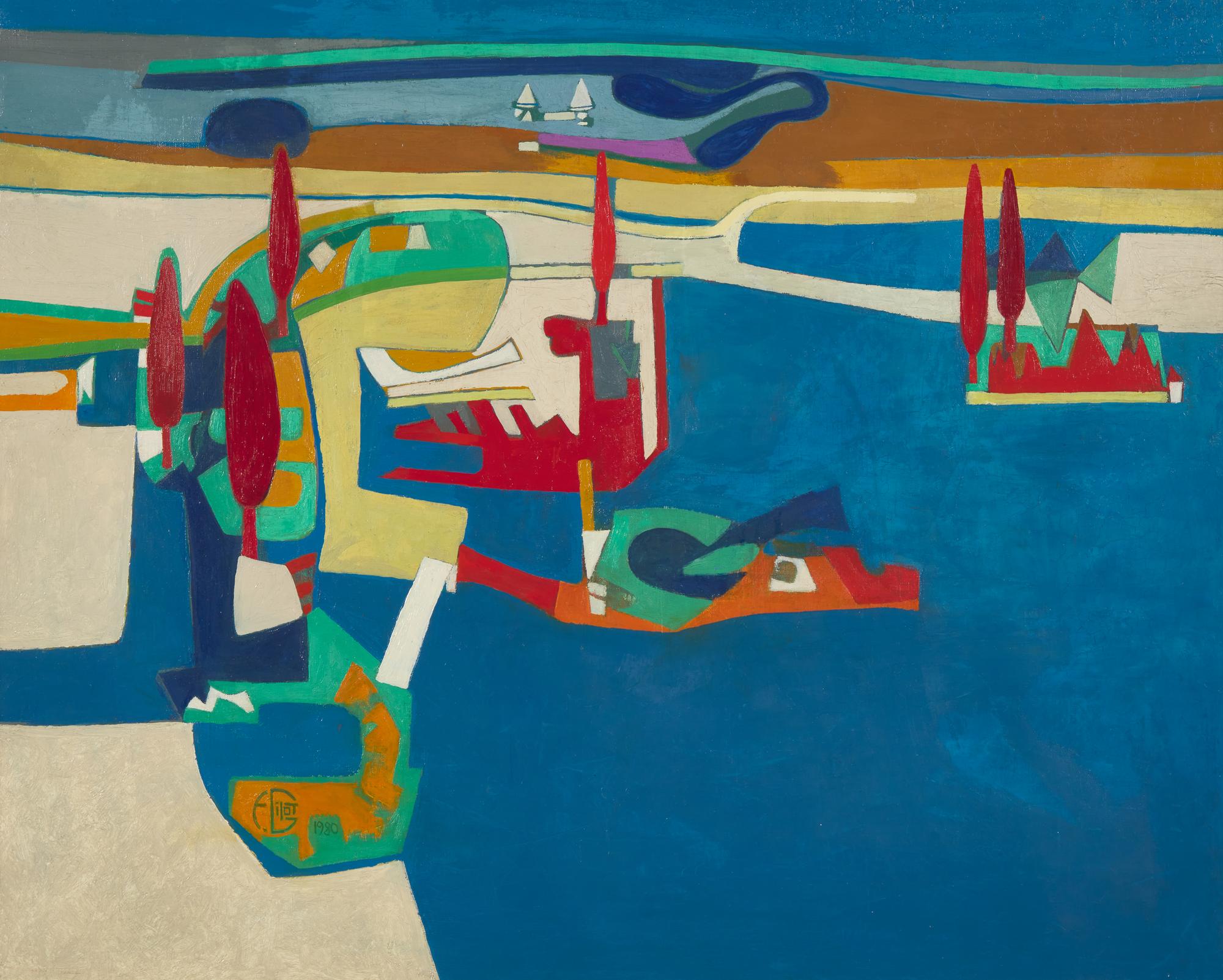 Françoise Gilot (French, 1921-2023) — Mission Bay (Coastal View), c. 1979-1980