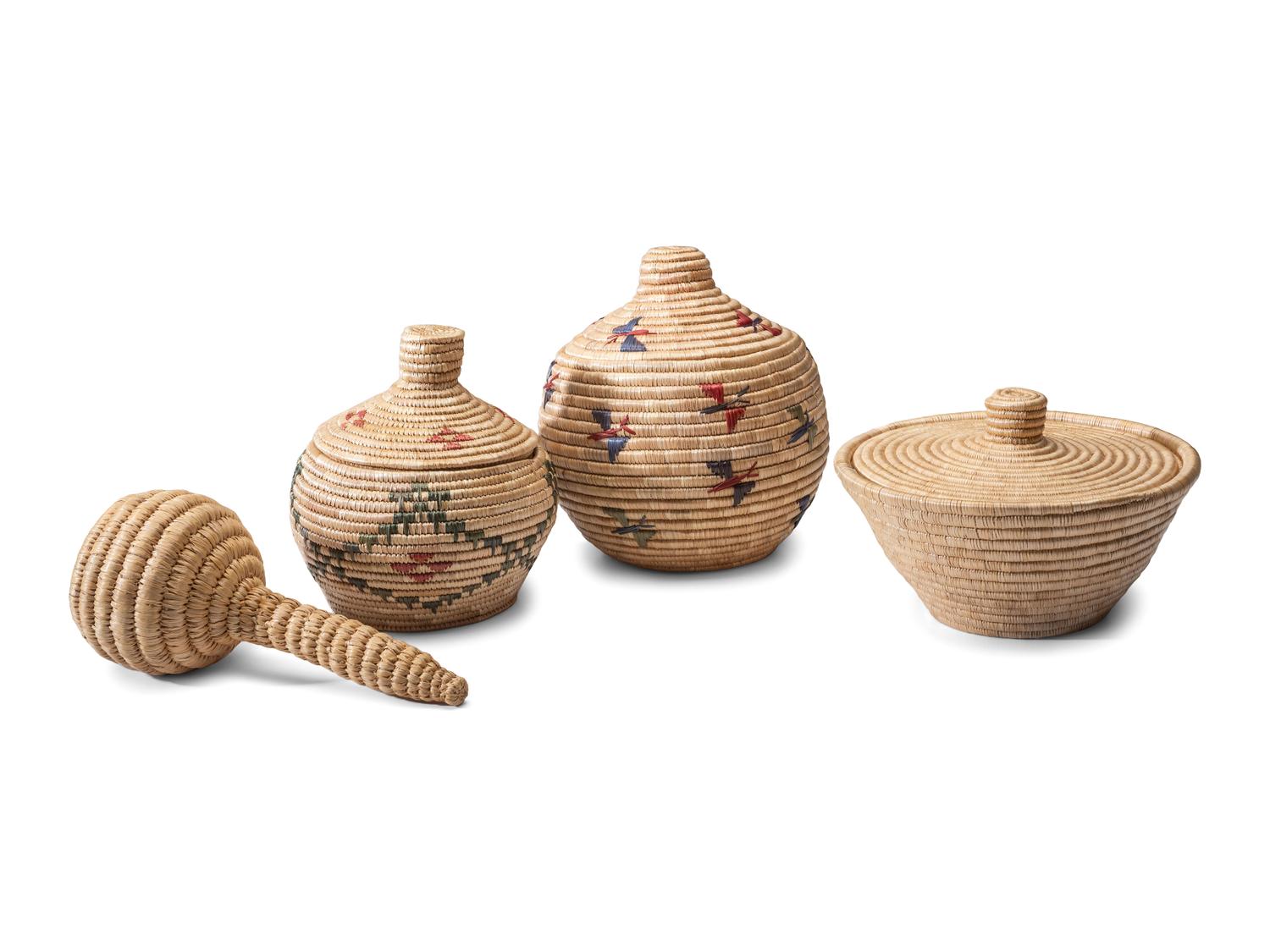 Inuit Baskets and Rattle