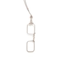 EDWARDIAN, DIAMOND AND PLATINUM LORGNETTE WITH DIAMOND COLLET CHAIN