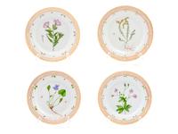 A Group of Four Royal Copenhagen Flora Danica Plates — 20TH CENTURY
