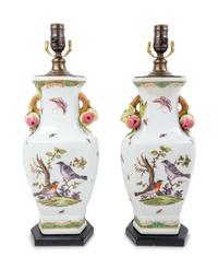 A Pair of Porcelain Vases Mounted as Lamps — 20TH CENTURY