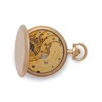 PATEK PHILIPPE & CIE., 18K YELLOW GOLD HUNTING CASED LEVEL WITH ENAMEL IMPERIAL ARMS OF EMPEROR FRANZ JOSEPH OF AUSTRIA POCKET WATCH