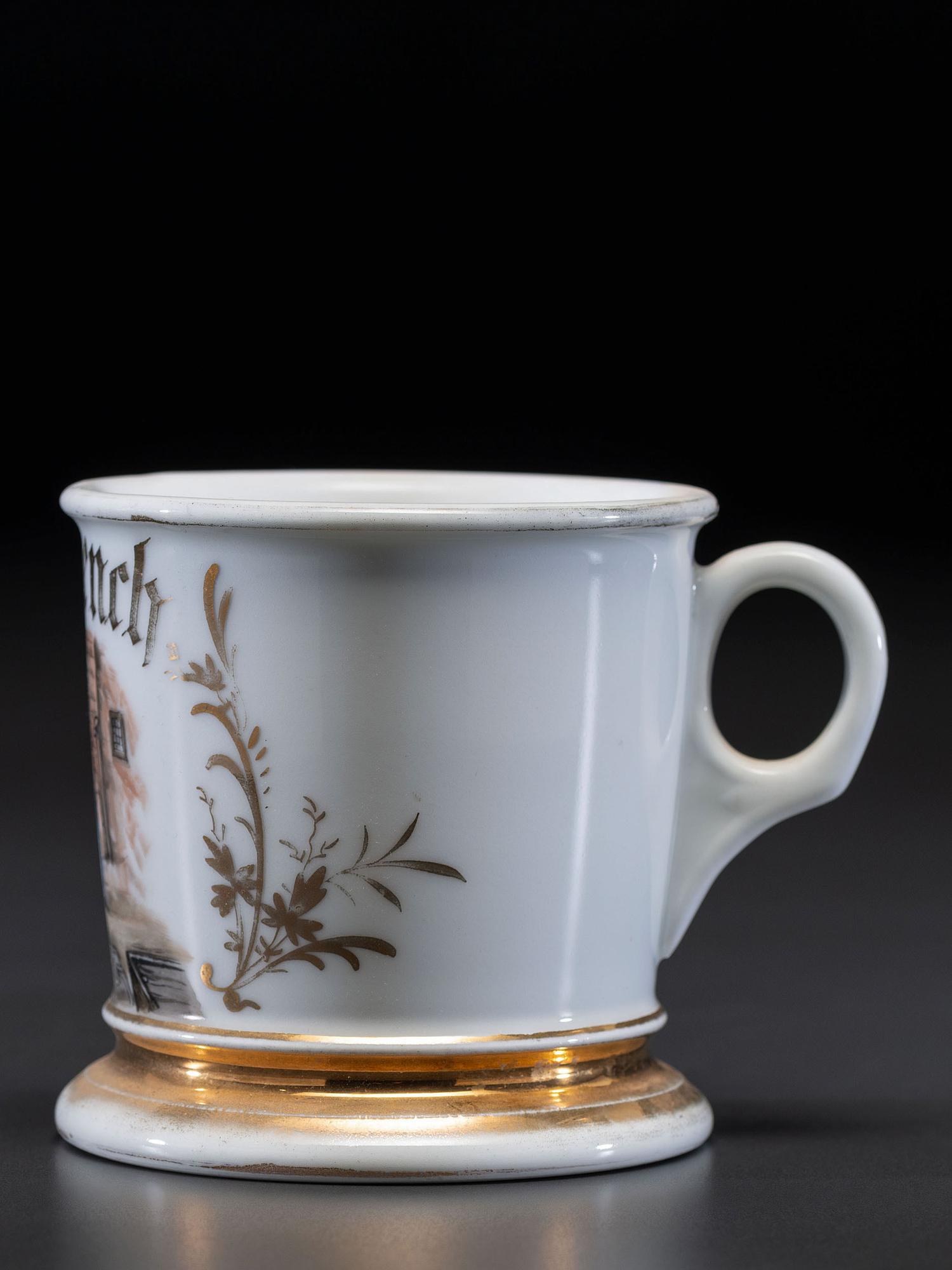 A Foundry Worker's Porcelain Occupational Shaving Mug