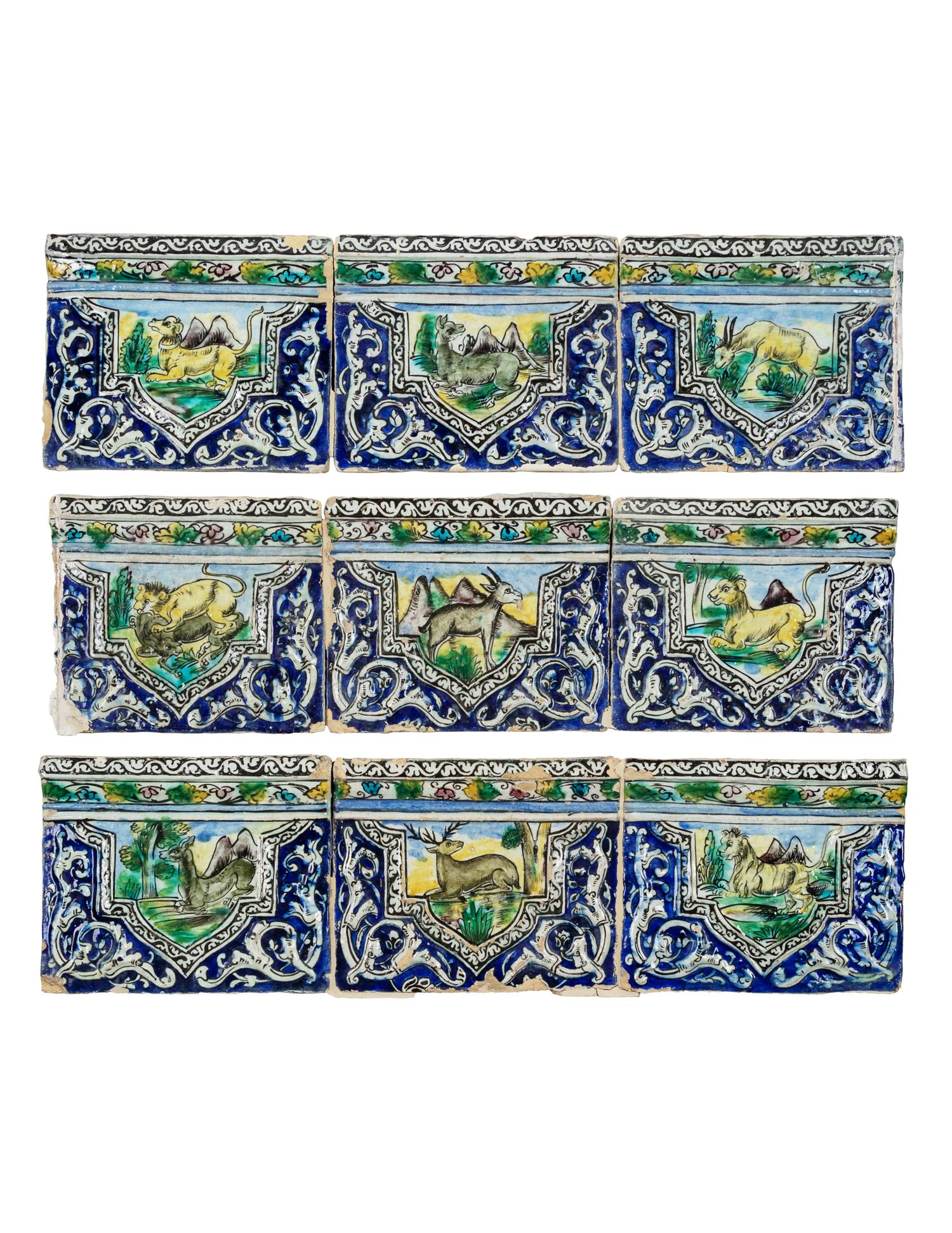 A Qajar Pottery Tile Molding