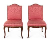 A Pair of Louis XV Style Upholstered Chaises — 19TH/20TH CENTURY