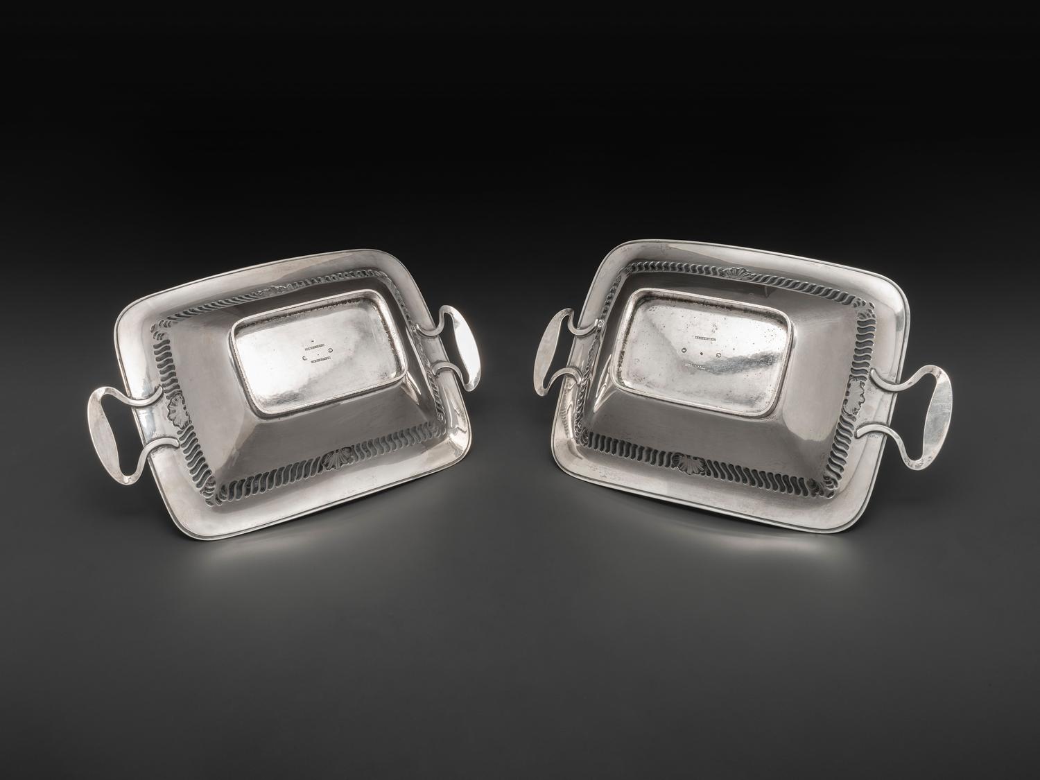 A Pair of American Silver Serving Bowls