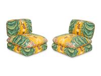 A Pair of Custom-Upholstered Slipper Chairs