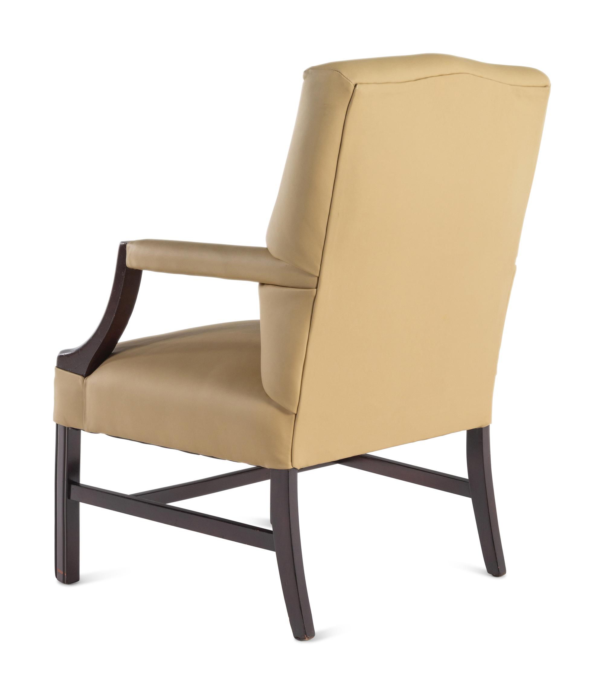 A Georgian Style Faux Leather-Upholstered Armchair