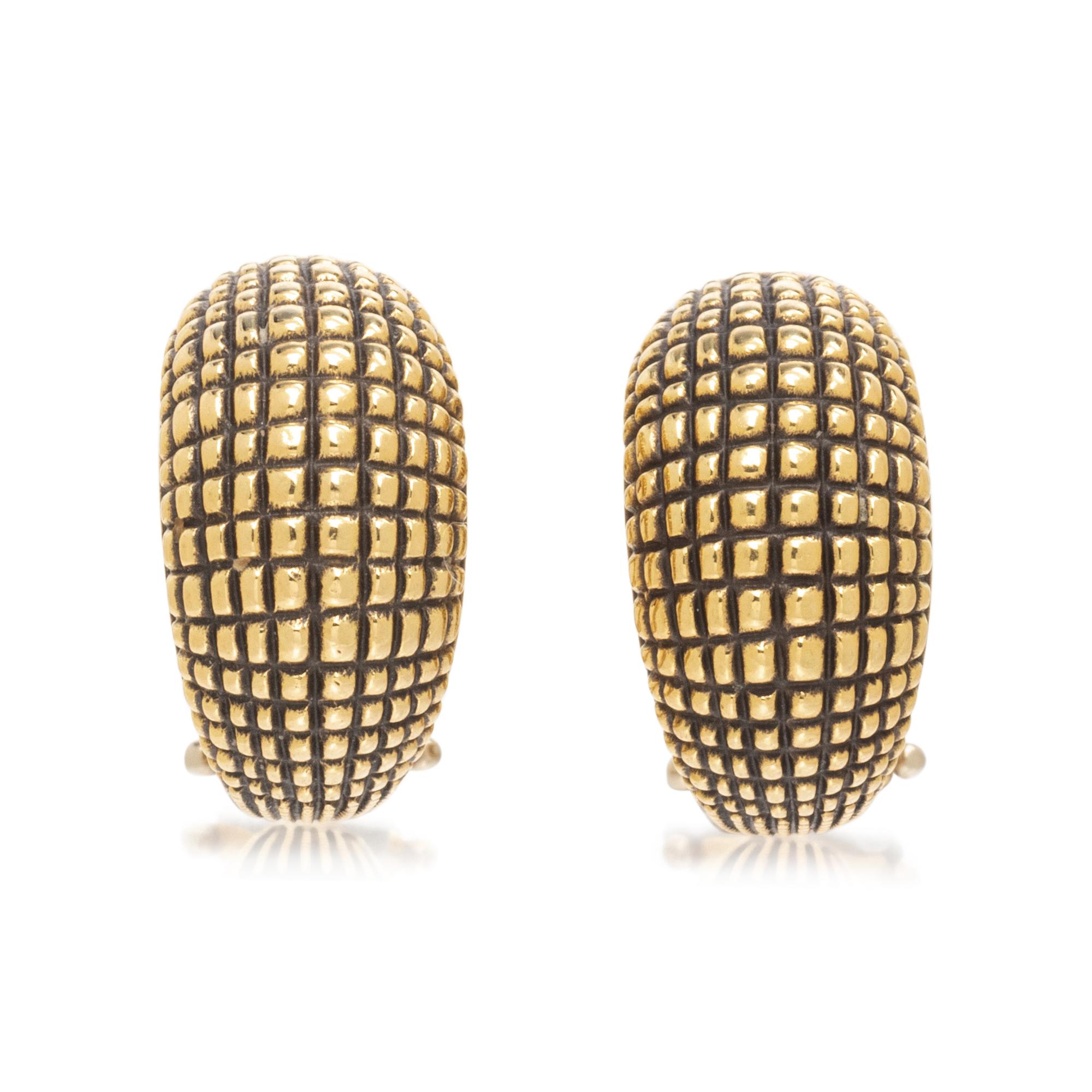 ALEX SEPKUS, YELLOW GOLD HALF HOOP EARCLIPS