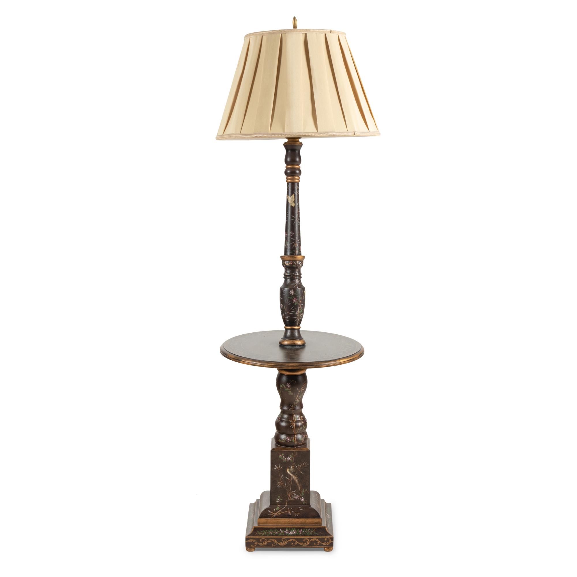 A Polychrome Painted Lamp Table