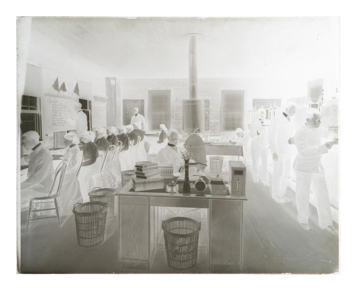 [EDUCATION]. 10 large format glass negatives featuring students at Wilberforce University.