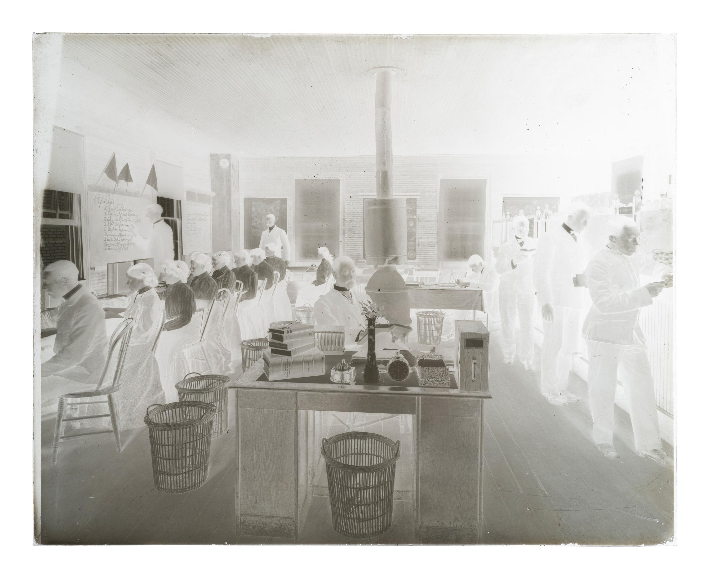 [EDUCATION]. 10 large format glass negatives featuring students at Wilberforce University.