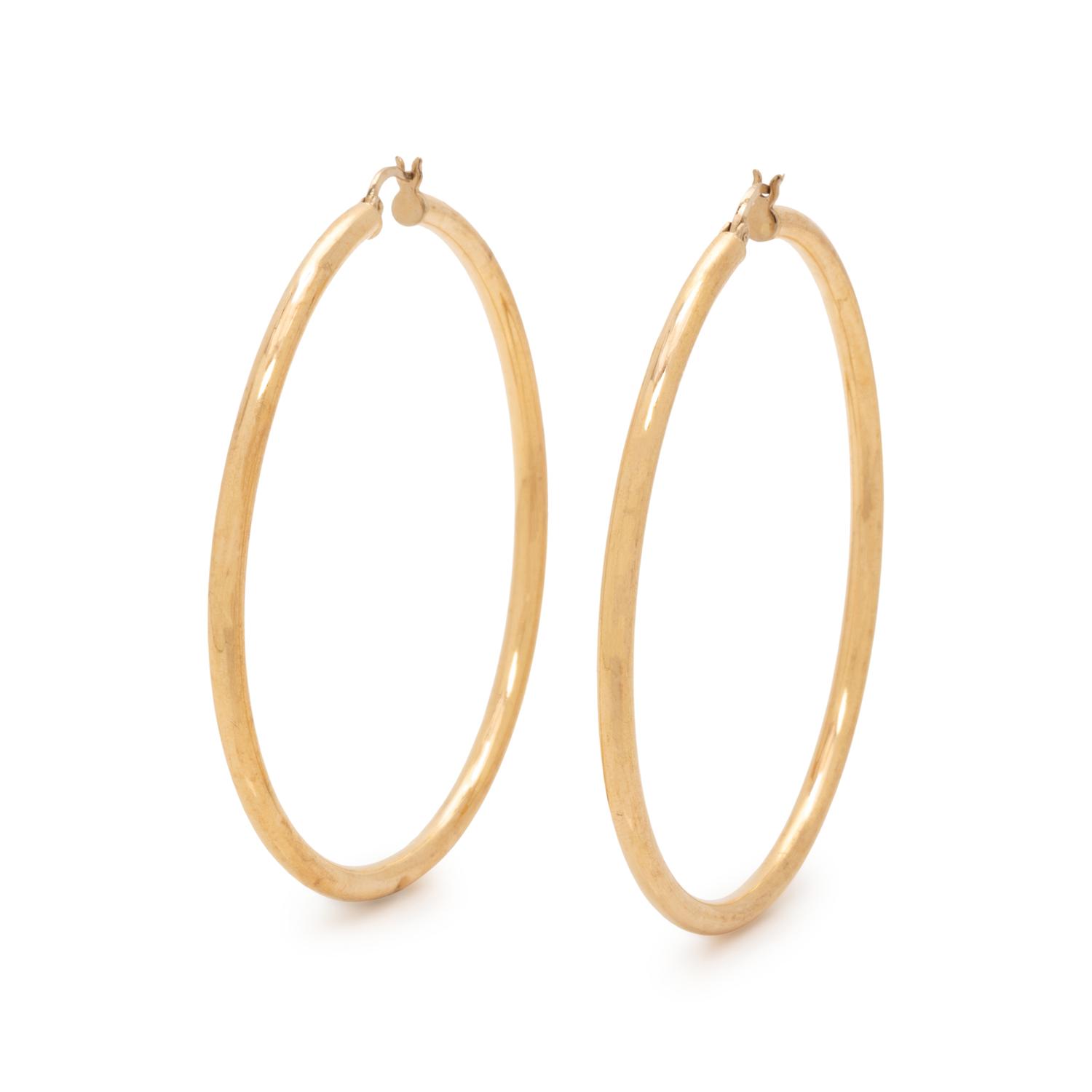 YELLOW GOLD HOOP EARRINGS