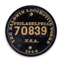 A Baldwin Locomotive Works: Philadelphia, PA Painted Bronze Locomotive Badge